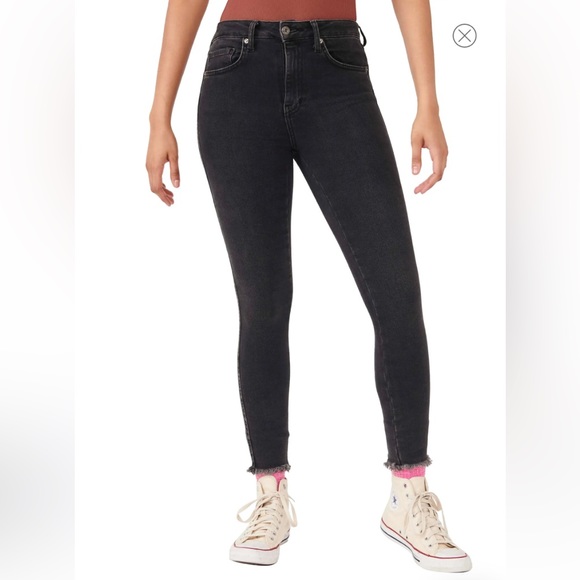 We The Free Denim - NWOT We The Free black high rise raw hem skinny Jean size 26